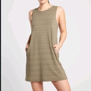 ATHLETA Pacifica lllume Olive Green Sleeveless‎ Athletic/Performance Dress SZ XS